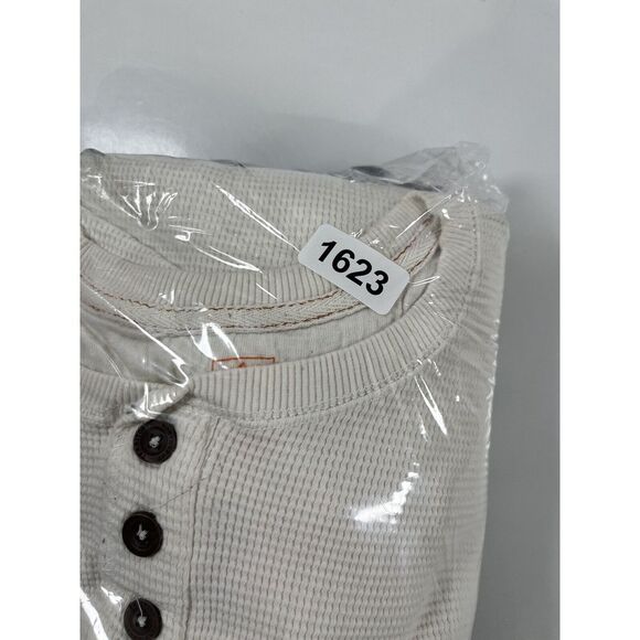 Lot 2 Northwest Territory Mens Henley Shirts 2XLT Weave Blue Ivory Cotton Thick - Picture 9 of 9